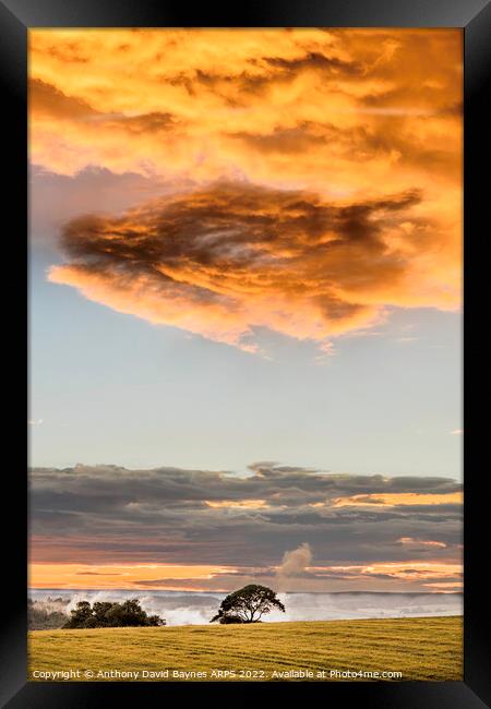 Dragon-like cloud at sunset near Goathland, North Yorkshire. Framed Print by Anthony David Baynes ARPS