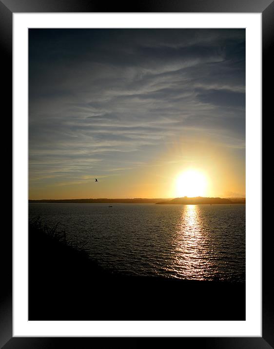 Falmouth sunset Framed Mounted Print by Heather Newton
