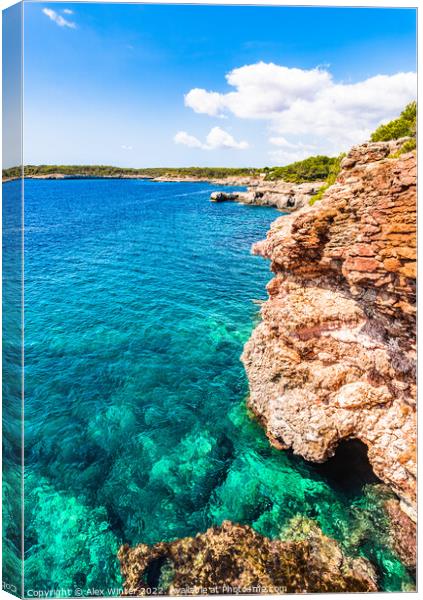 Rocky coastline on Mallorca island Canvas Print by Alex Winter