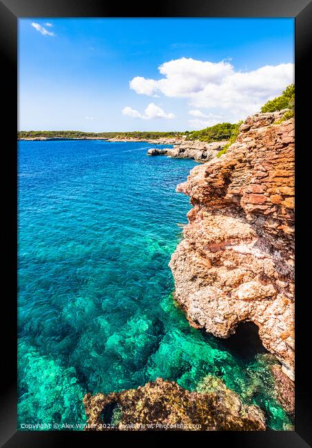 Rocky coastline on Mallorca island Framed Print by Alex Winter