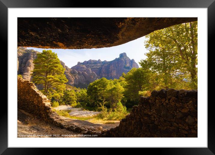 Route through Las Pesqueras of the Ulldemó river in Beceite -2  Framed Mounted Print by Jordi Carrio