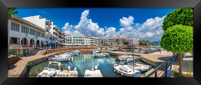 Boats at harbour port of Cala Bona Framed Print by Alex Winter