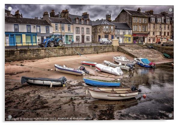 Tranquil Boats at Millport Harbour Acrylic by Rodney Hutchinson