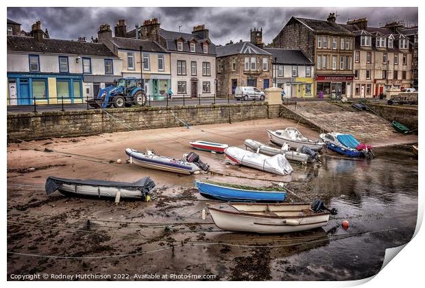 Tranquil Boats at Millport Harbour Print by Rodney Hutchinson