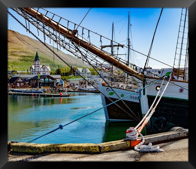 Harbor Husavik Framed Print by Hörður Vilhjálmsson