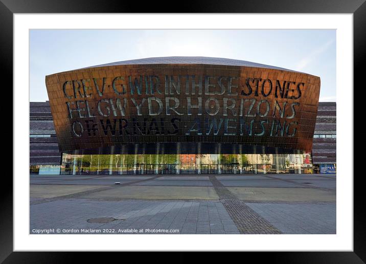 Millennium Centre Arts Complex Cardiff Bay  Framed Mounted Print by Gordon Maclaren