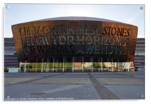 Millennium Centre Arts Complex Cardiff Bay  Acrylic by Gordon Maclaren