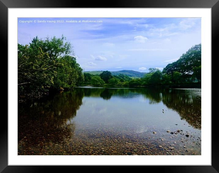 A calm river Tay  Framed Mounted Print by Sandy Young