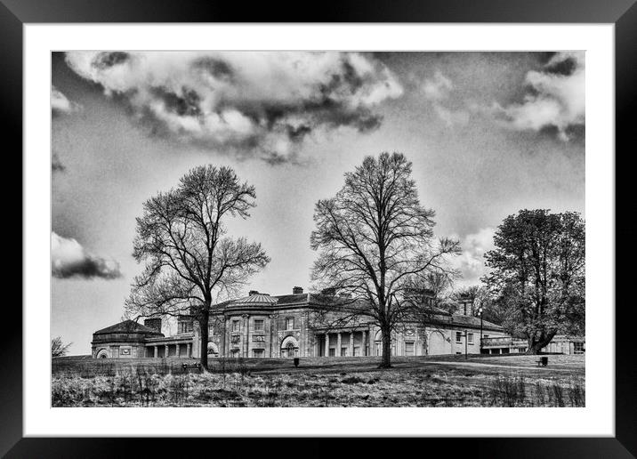 Heaton House, Heaton Park Manchester Stylised Finish Mono High Contrast Framed Mounted Print by Glen Allen