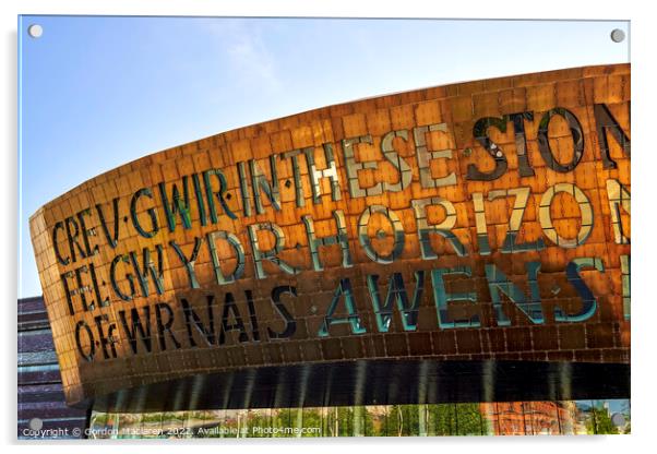 Wales Millennium Arts Centre Cardiff Bay Acrylic by Gordon Maclaren