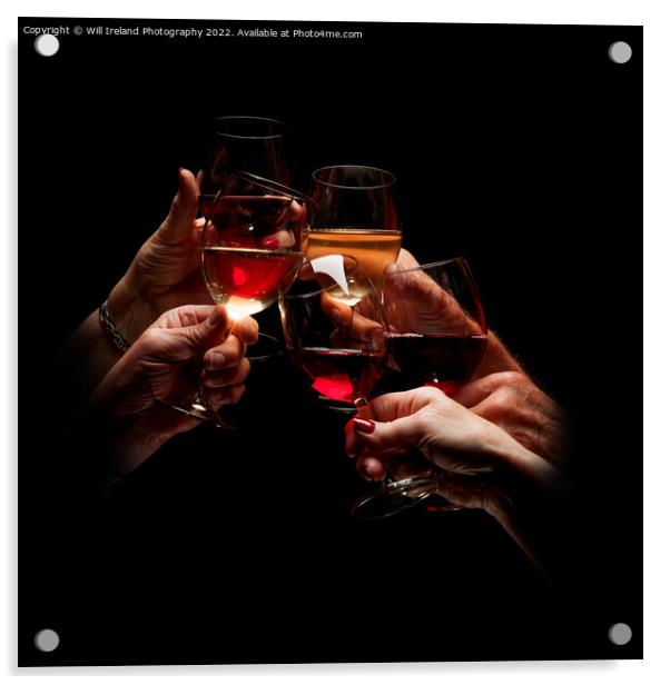 Hands holding Wine glasses in Celebration Acrylic by Will Ireland Photography