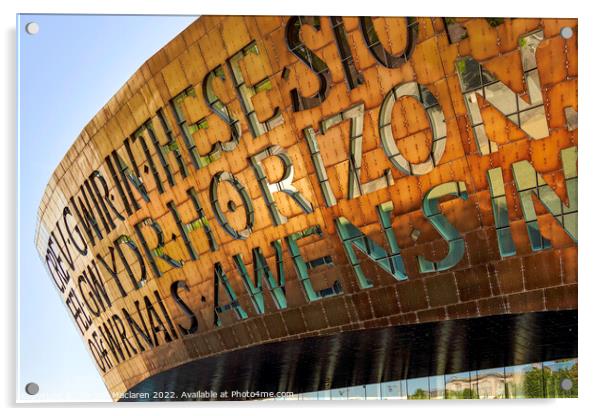 Wales Millennium Arts Centre Cardiff Bay  Acrylic by Gordon Maclaren