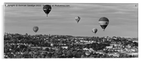 Hot air balloons panoramic hot air balloons over Bath Acrylic by Duncan Savidge