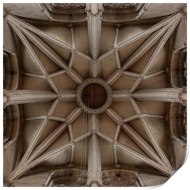 Magnificent Arched Ceiling of Durham Cathedral Print by Stuart Jack