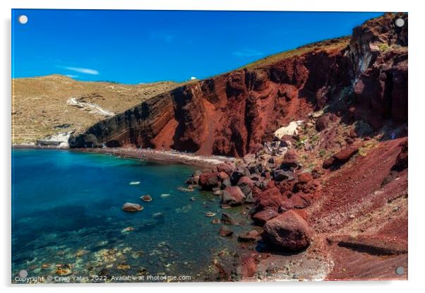 Red Beach Santorini Greece. Acrylic by Craig Yates