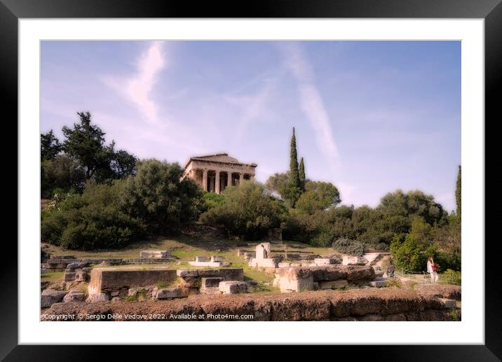 The ancient Agora in Athens, Greece Framed Mounted Print by Sergio Delle Vedove