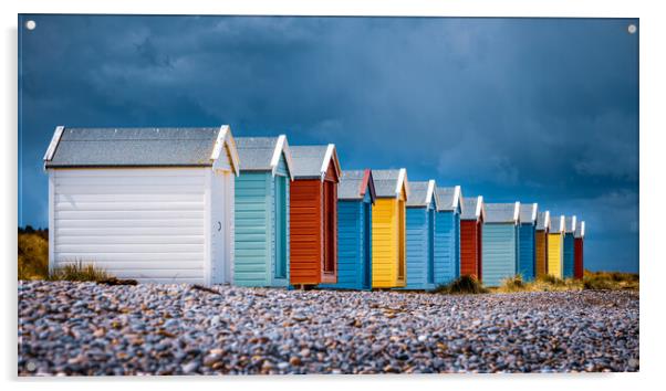 Findhorn Beach Huts Acrylic by John Frid