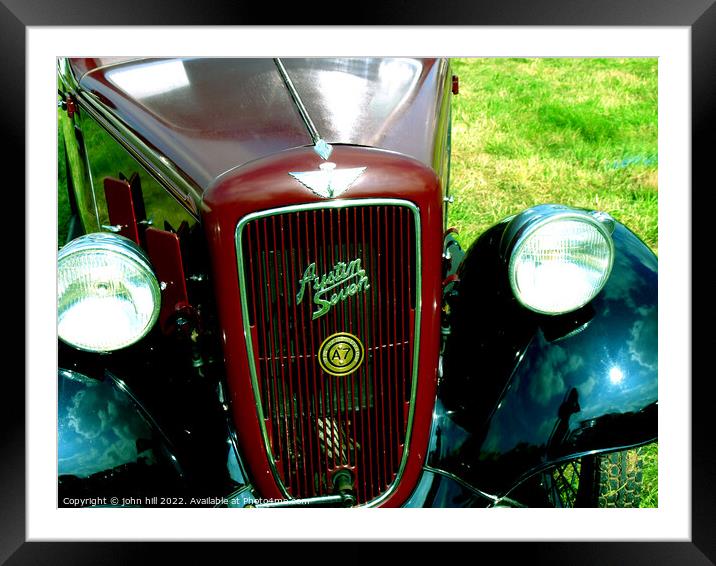 1930's Austin Seven Ruby front. Framed Mounted Print by john hill