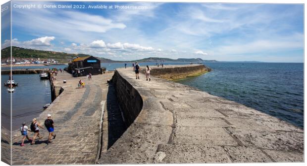 On Top of the Harbour Wall (The Cobb) #3 Canvas Print by Derek Daniel