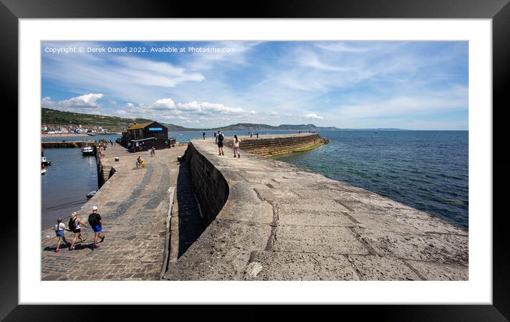 On Top of the Harbour Wall (The Cobb) #3 Framed Mounted Print by Derek Daniel