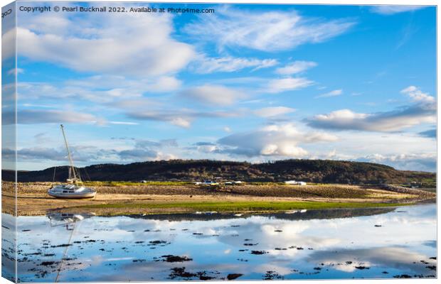 Waiting for High Tide in Red Wharf Bay Anglesey Canvas Print by Pearl Bucknall