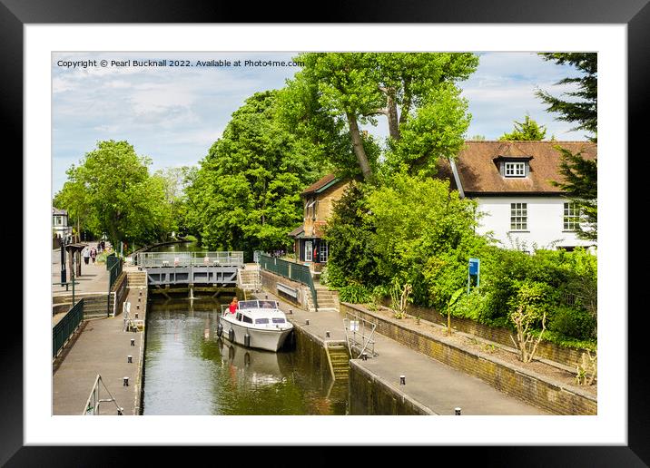 Boulters Lock River Thames Maidenhead Framed Mounted Print by Pearl Bucknall