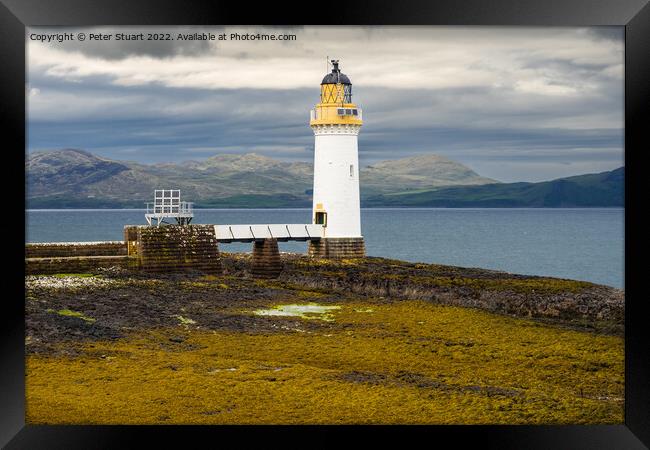 Rubha nan Gall lighthouse is located north of Tobermory on the I Framed Print by Peter Stuart