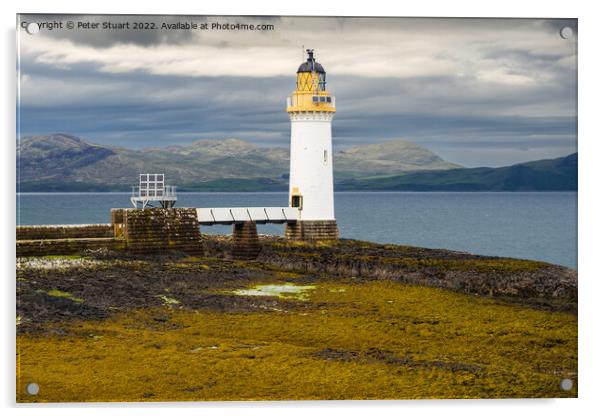 Rubha nan Gall lighthouse is located north of Tobermory on the I Acrylic by Peter Stuart