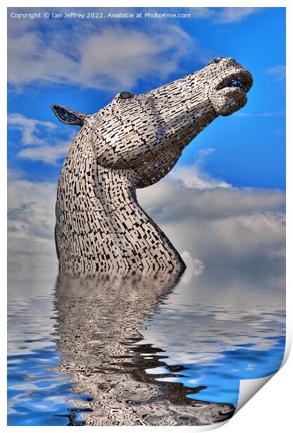 The Falkirk Kelpies Print by Ian Jeffrey