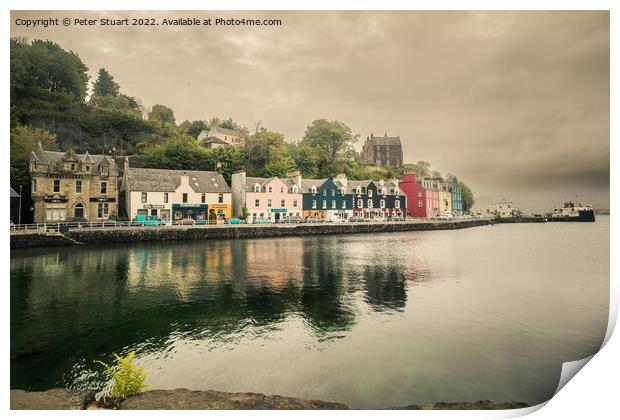 Tobermory Harbour on the isle of mull Print by Peter Stuart