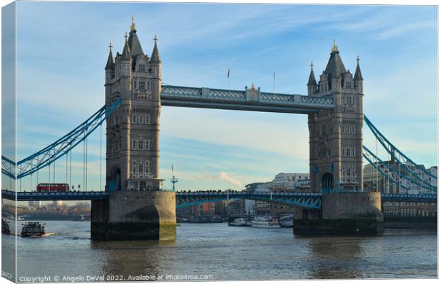 Afternoon by Tower Bridge in London Canvas Print by Angelo DeVal