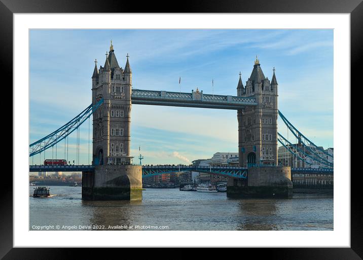Afternoon by Tower Bridge in London Framed Mounted Print by Angelo DeVal
