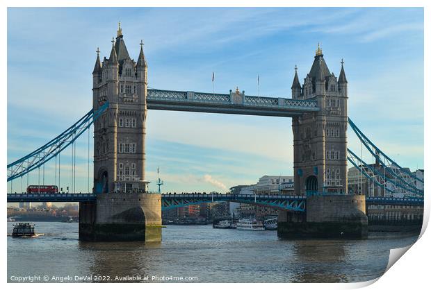 Afternoon by Tower Bridge in London Print by Angelo DeVal