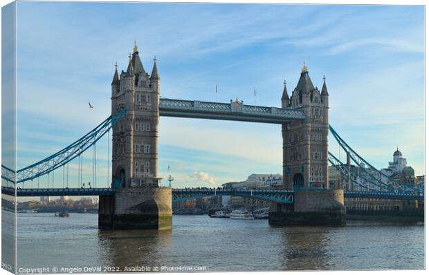 Tower Bridge at afternoon in London Canvas Print by Angelo DeVal
