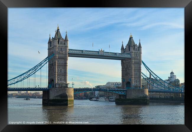 Tower Bridge at afternoon in London Framed Print by Angelo DeVal