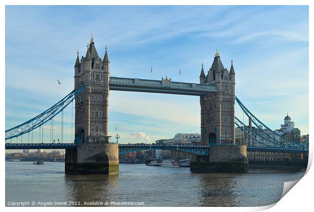 Tower Bridge at afternoon in London Print by Angelo DeVal