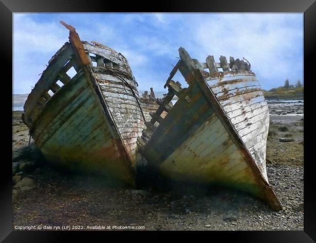 3 wrecks isle of mull or the 3 ladies argyll and b Framed Print by dale rys (LP)