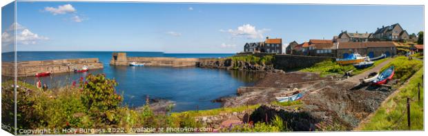 Northumberland’s Coastal Gem, Craster Canvas Print by Holly Burgess