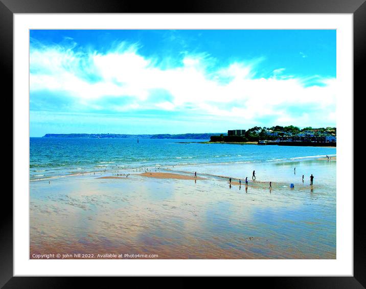 Beach at Low Tide, Paignton, Devon. Framed Mounted Print by john hill
