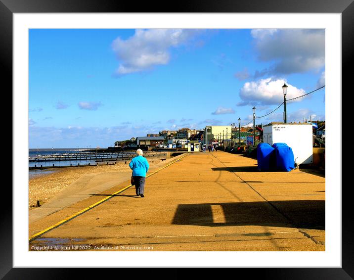 Promenade in September, Hunstanton, Norfolk. Framed Mounted Print by john hill