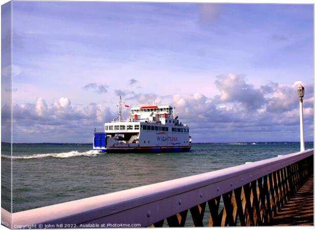 Wightlink ferry, Yarmouth, Isle of Wight Canvas Print by john hill