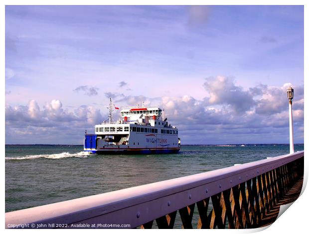 Wightlink ferry, Yarmouth, Isle of Wight Print by john hill