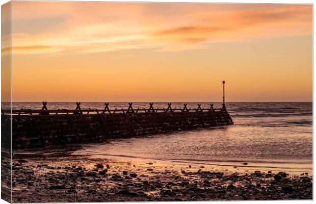 Serene Sunset Over Aberaeron Harbour Canvas Print by Wendy Williams CPAGB