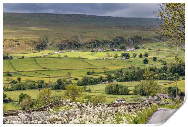 Holwick in the Spotlight from Miry Lane, Teesdale Print by Richard Laidler