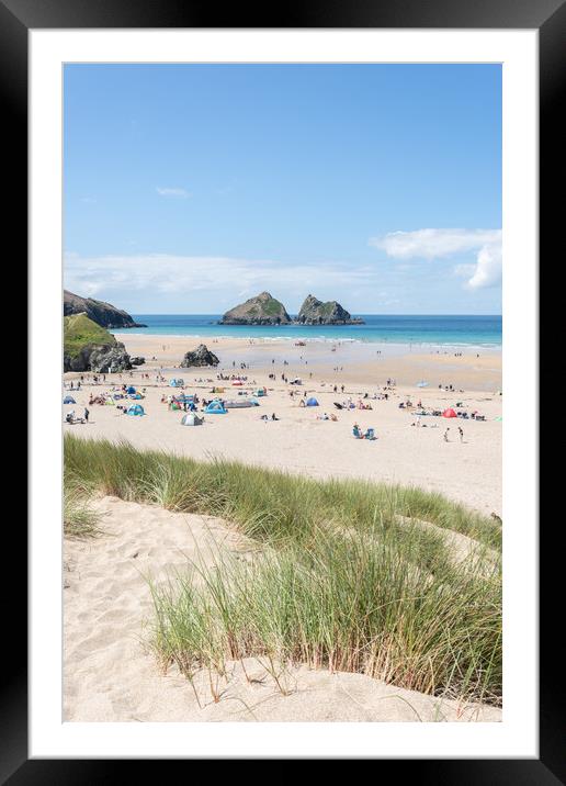 Holywell Bay, Cornwall Framed Mounted Print by Graham Custance