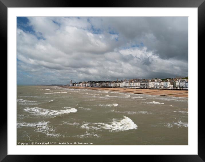 A Windy Seafront in Sussex. Framed Mounted Print by Mark Ward