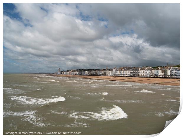 A Windy Seafront in Sussex. Print by Mark Ward