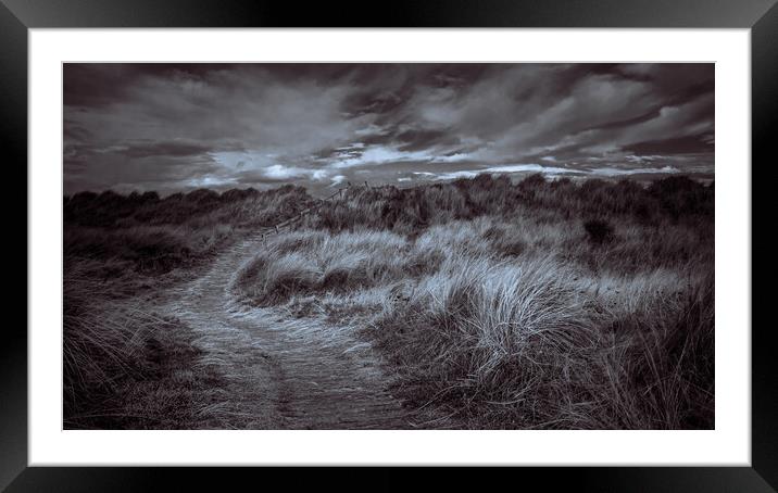 Findhorn Beach Path and Steps Framed Mounted Print by John Frid