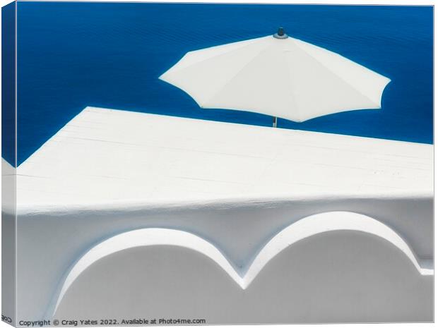 Santorini White Abstract Canvas Print by Craig Yates