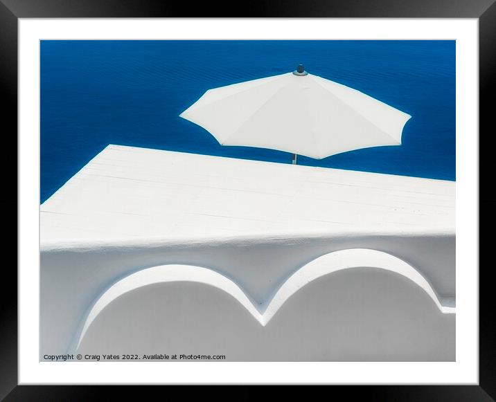 Santorini White Abstract Framed Mounted Print by Craig Yates